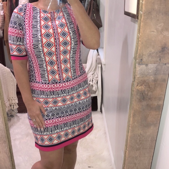 Eliza J Dresses & Skirts - Eliza J pink size 12 Aztec boho print shift dress